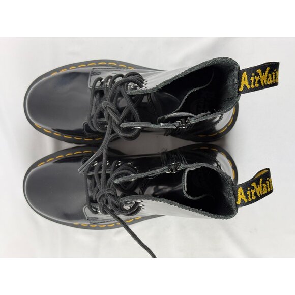NEW 7 US Womens/ 6 US Mens Dr. Martens Jadon Black Polished Smooth Leather Platf - Picture 7 of 10
